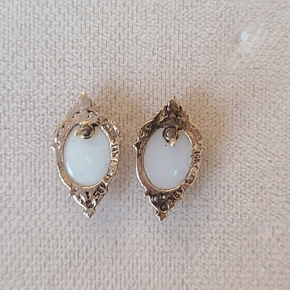14k Gold & Opal Earrings - Picture 3 of 4